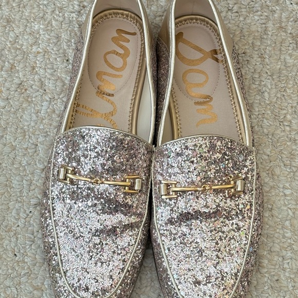 Sam Edelman Loraine Glittery Gold Flats Size 10 - Picture 3 of 5
